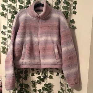 American Eagle Outfitters Purple and White Sherpa Jacket